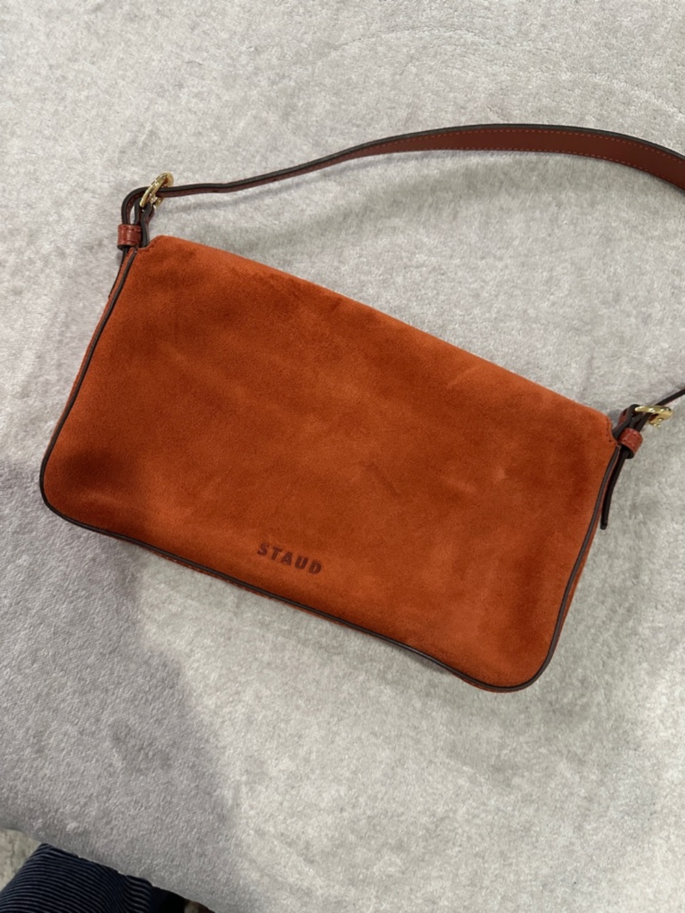 Staud orange/auburn Suede Shoulder Bag - Picture 3 of 7